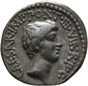 Römische Republik: M. Barbatius Pollio, M. Antonius und C. Iulius Caesar (Octavianus)